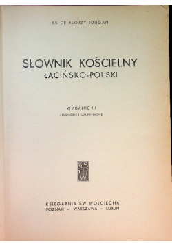 Słownik kościelny Łacińsko - Polski