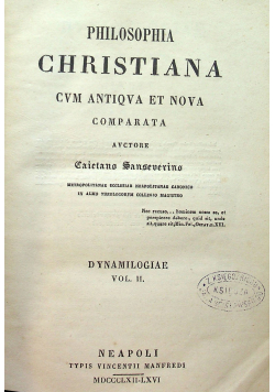 Philosophia Christiana cum Antiqua et Nova Comparata vol II 1862 r
