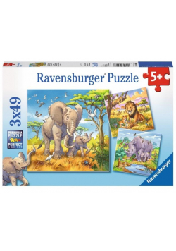 Puzzle 3x49 Dzikie Zwierzęta