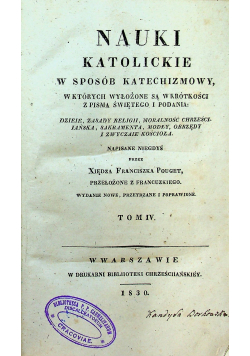 Nauki katolickie Tom IV 1830 r.
