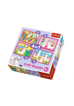 Puzzle 4w1 Lamy na wakacjach TREFL
