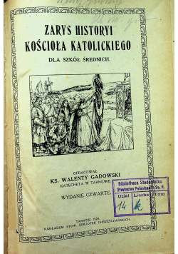 Zarys historyi Kościoła Katolickiego 1920r