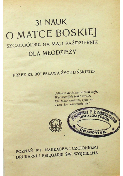 31 nauk o Matce Boskiej 1917 r.