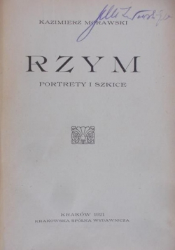 Rzym portrety i szkice 1924 r.