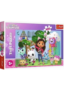 Puzzle 100 Koci Domek Gabi