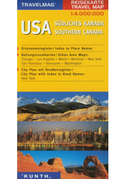 Travelmag USA Southern Canada 1:4000000
