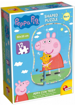 Puzzle 12 Kształty - Świnka Peppa i Teddy
