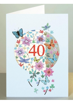 Karnet F40 wycinany + koperta Urodziny 40
