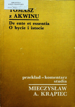 De ente et essentia O bycie i istocie