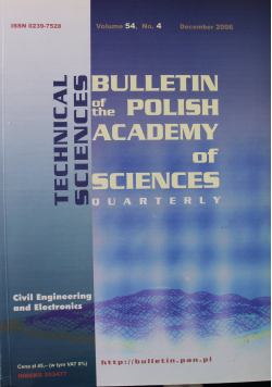 Bulletin of the Polish Academy of Sciences Technical Sciences Vol 54 No 4