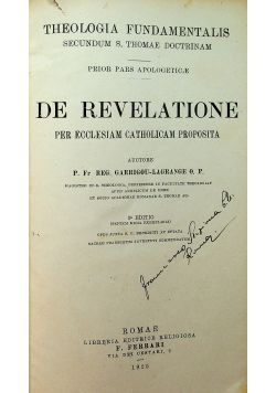 De Revelatione  1925 r