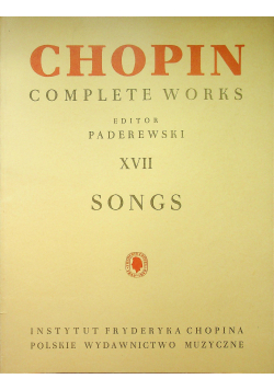 Chopin complete works XVII Songs