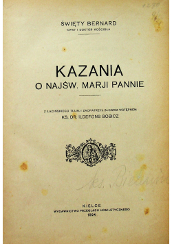 Kazania O Najświętszej Maji Oannie 1924 r.