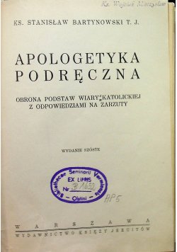 Apologetyka podręczna 1933 r.