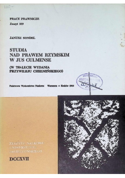 Studia nad prawem rzymskim w Jus Culmense
