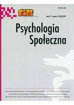 Psychologia społeczna Tom 12 Numr 4(43) 2017