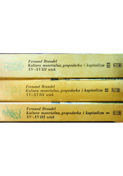 Kultura materialna, gospodarka i kapitalizm XV-XVIII wiek, Tomy I- do III