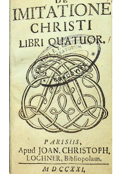 De imitatione Christi libri quatuor 1721 r