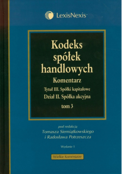 Kodeks spółek handlowych t.3