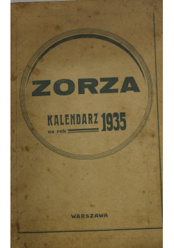 Zorza kalendarz na rok 1935