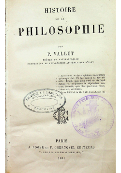 Histoire de la philosophie 1881 r.