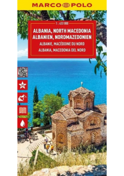 Mapa drogowa Albania Macedonia Północna 1:450 000