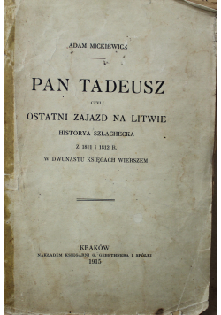 Pan Tadeusz 1915 r.