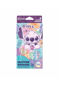 Flamastry brokatowe Disney Fashion Stitch pastel 6 kolorów