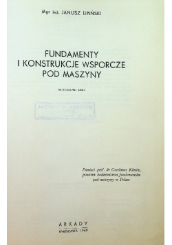 Fundamenty i konstrukcje wsporcze pod maszyny