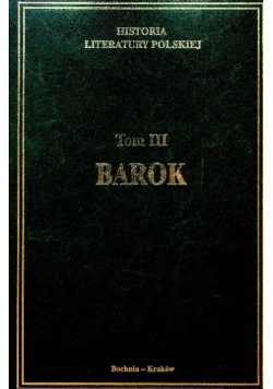 Historia literatury światowej Tom III Barok