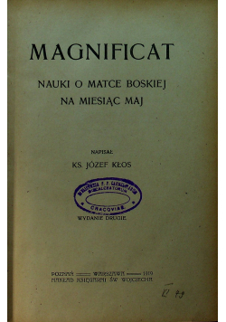 Magnificat nauki o Matce Boskiej na miesiąc maj 1919 r