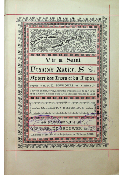 Vie de Saint Francois Xabier 1889 r.