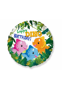 Balon foliowy Happy Birthday - Dino