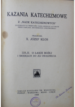 Kazania Katechizmowe tom 3 1928 r.