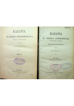 Kazania ks Karolna Antoniewicza Tom od I do III ok 1893 r