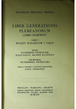 Liber Generationis Plebeanorum część I