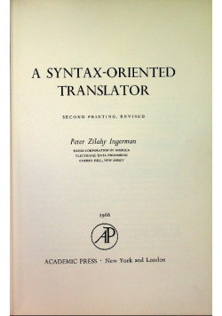 A Syntax-Oriented Translator