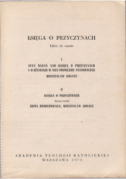 Księga o przyczynach Liber de causis