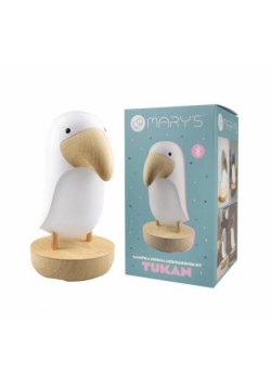 Lampka nocna LED i bluetooth speaker Tukan biały