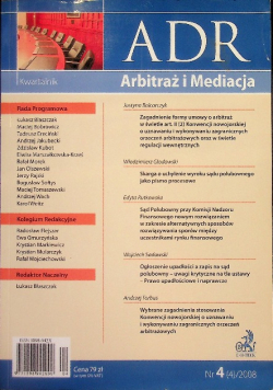 ADR Arbitraż i Mediacja Nr 4 / 08