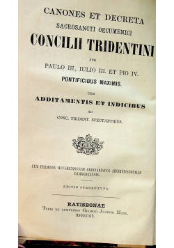 Canones et Decreta Sacrosancti Oecumenici Concilii Tridentini 1869r