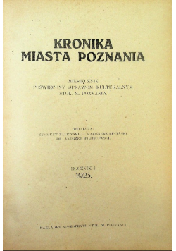 Kronika miasta Poznania 1924 r.