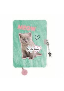Pamiętnik z kłódką A5 włochacz Fluffy Kitty 96k.