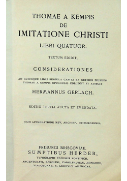 Thomae a kempis de imitatione chisti libri quatuor 1909 r.