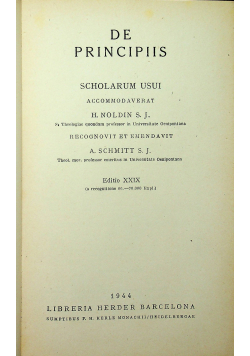 De Principiis editio XXIX 1944 r.