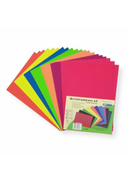 Tektura A4 kolorowa mix fluo 20szt