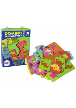 Domino dwustronne Dinozaury 10x5cm 28el