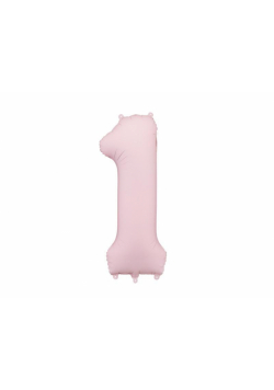 Balon foliowy cyfra 1 86cm jasny różowy