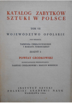 Katalog zabytków w Polsce tom VII zeszyt 3