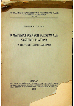 O matematycznych podstawach systemu Platona 1937 r